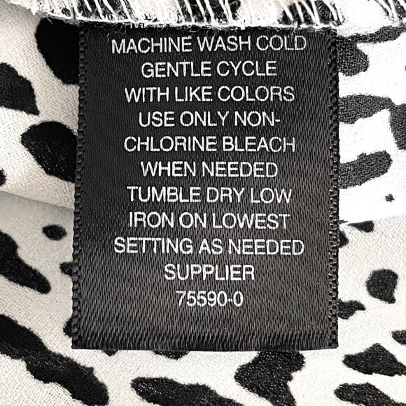 🌺 Worthington Cheetah Neck Tie Peplum Faux Wrap Lightweight Blouse Size M - Picture 9 of 11